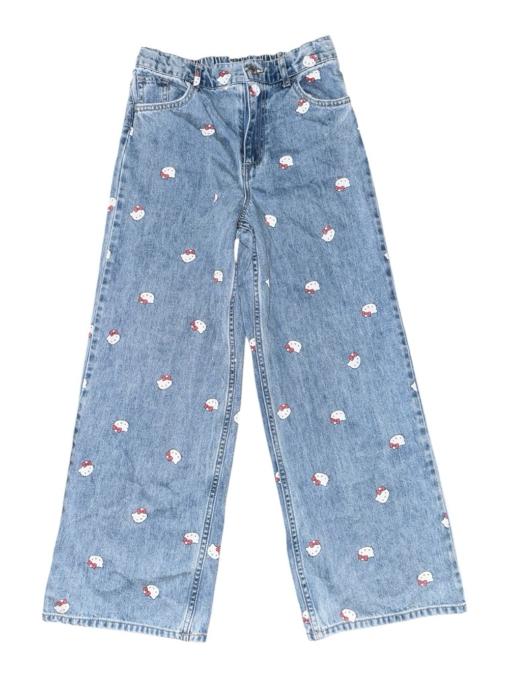 H&M x Sanrio Hello Kitty Wide Leg Jeans Girls Size 9-10